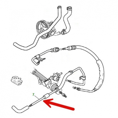 Power Steering Hose From Rack To Cooler  XR813521